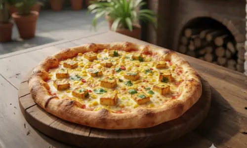 paneer sweetcorn pizza
