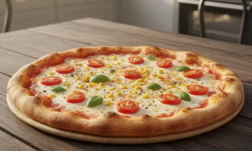tomato sweetcorn pizza